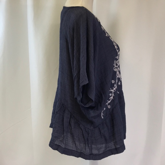 Timing Tops Timing Boho Style Front Embroidered Blouse Large Poshmark